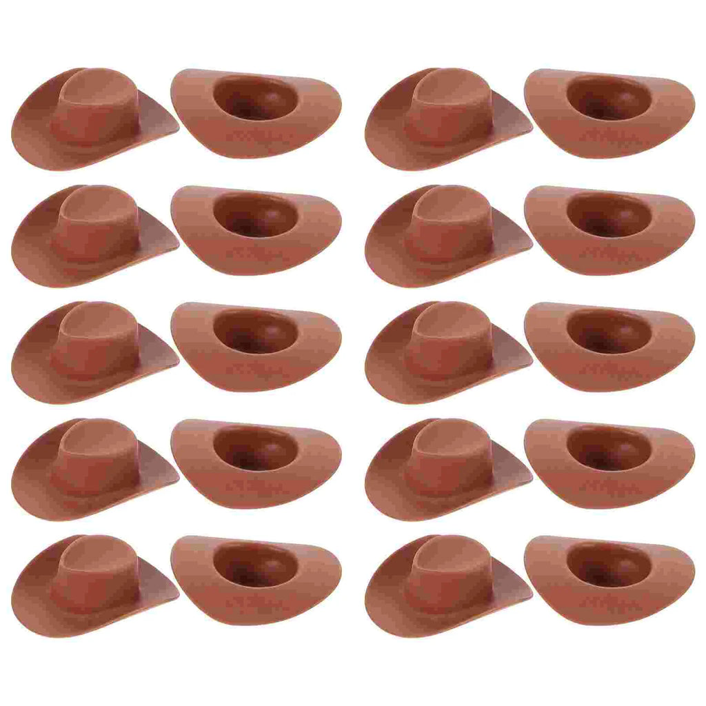 20 piezas sombrero de vaquero blanco juguetes para niñas Mini sombreros para mascotas en miniatura decoración de plástico pequeña señorita