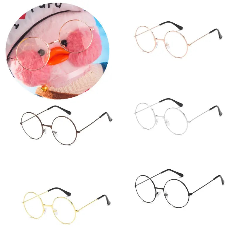 Gafas de Metal de 5 colores para Lalafanfan Duck, gafas de marco redondo de 30cm, animales de peluche, accesorios de juguetes, muñecas de peluche para niños y niñas, Acc