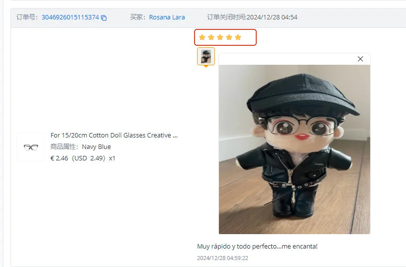 Gafas de algodón para muñeca, accesorios creativos de Metal de felpa, accesorios para fotos, 6,5 cm, 8,5 cm, 15/20cm