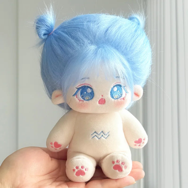 Muñeco de peluche de algodón Kawaii de 20cm, figura de superestrella rellena de ídolo, muñeco de doce constelaciones que puede cambiar ropa, regalo