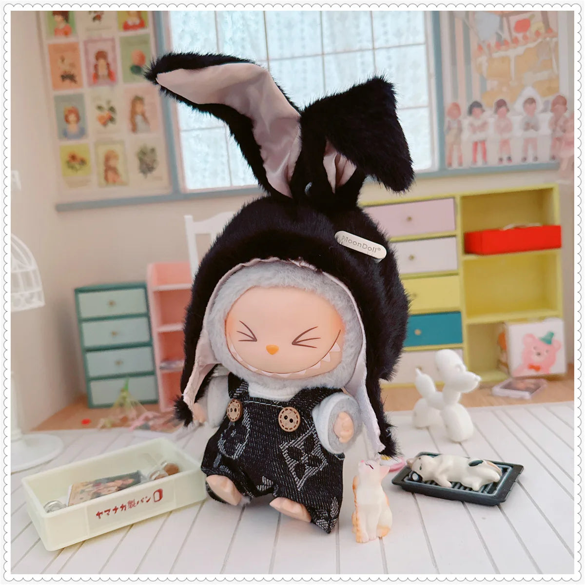 Bonita muñeca de algodón con orejas de conejo, sombrero para muñeca con cuerpo de estrella de 10/15/17cm, sombrero de felpa, accesorios de vestir, juguete DIY