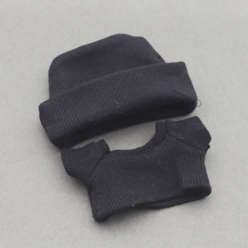 Mini Ropa para muñecas, accesorios para Ropa Labubu Idol, muñeca de algodón de 10cm, mochila Canva 1/6, gafas, sombrero, regalo de Ropa