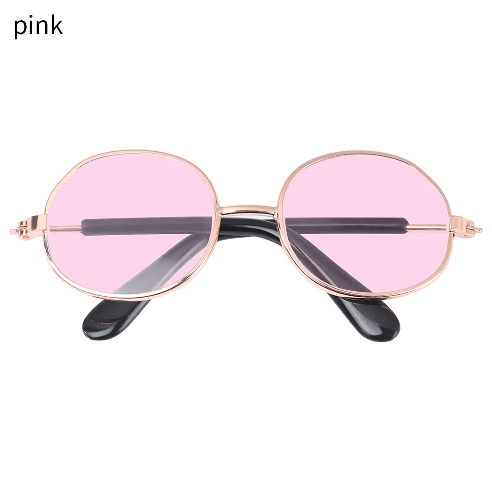 Gafas de sol en miniatura para muñeca Blythe, anteojos con montura de Metal, accesorios para muñecas Blythe, accesorio para gafas de felpa, 8,5 cm