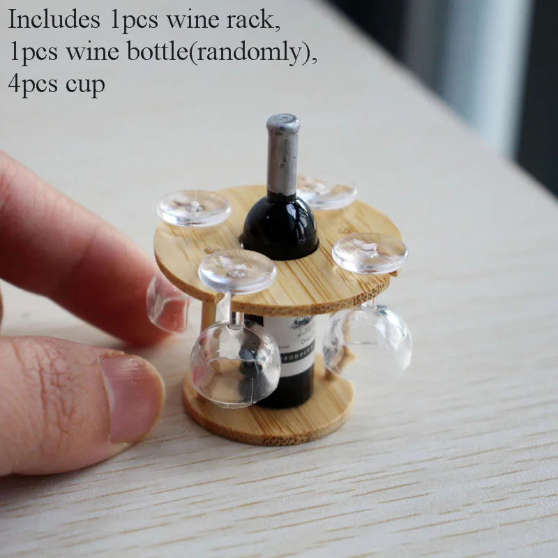 Estante clásico para copas de vino tinto, casa de muñecas en miniatura a escala 1:6, accesorios para muñecas Blyth BJD, juguete