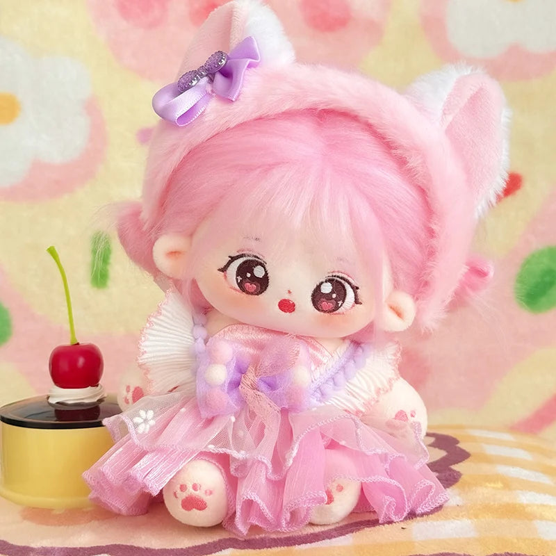 Muñeco de peluche de algodón Kawaii de 20cm, figura de superestrella rellena de ídolo, muñeco de doce constelaciones que puede cambiar ropa, regalo
